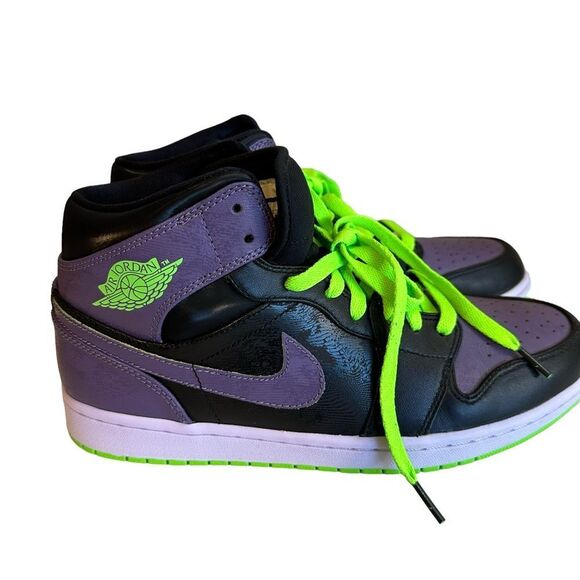 Nike Air Jordan 1 Retro Joker PURPLE and GREEN Size‎ 10 Night Vision 2012 - Picture 1 of 15